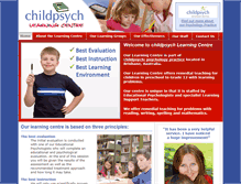 Tablet Screenshot of childpsychlearning.net.au